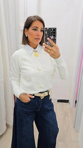 Pull Fiocco di Perle Bianco